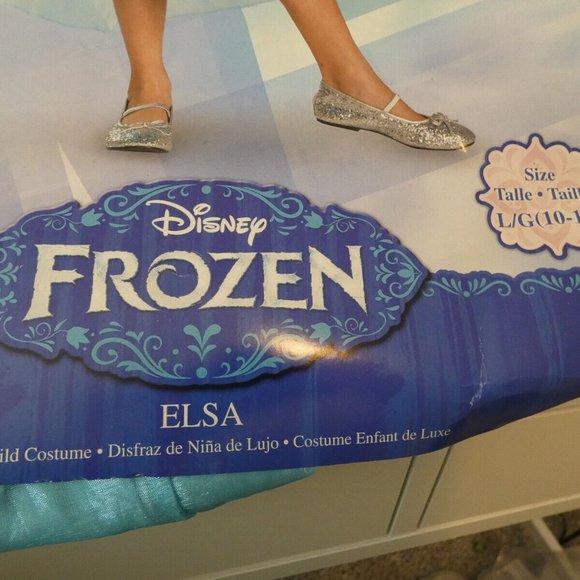Elsa Dress, Frozen, Halloween Costume, Disney Store, Girls Dress-Up Size L 10-12 - Picture 12 of 14